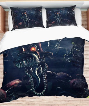FNaF Bedding Set Horror Game Nightmare Quilt Set 3D Comfortable Soft Breathable - Lusy Store LLC