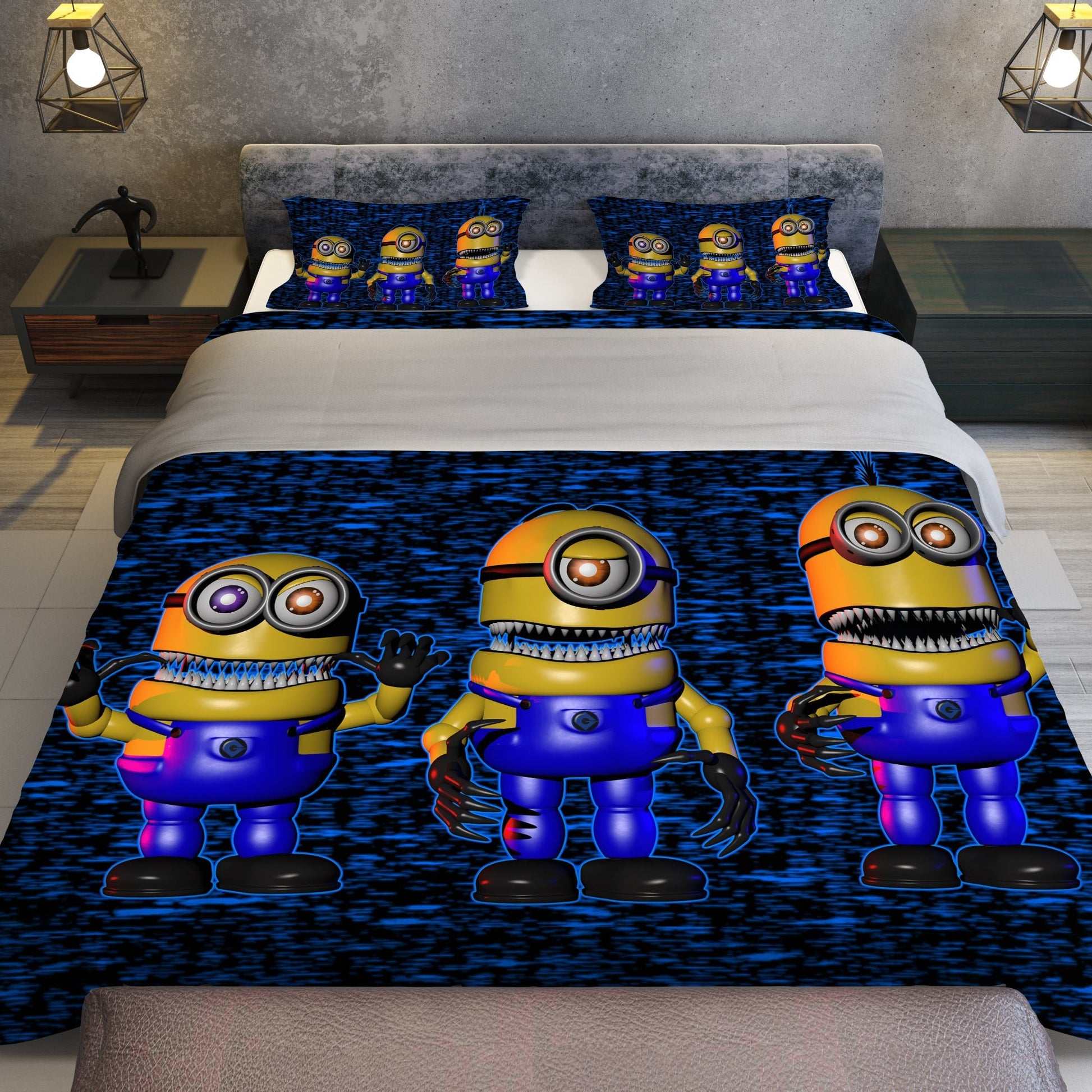 FNaF Bedding Set Minion Style Quilt Set Comfortable Soft Breathable - Lusy Store LLC