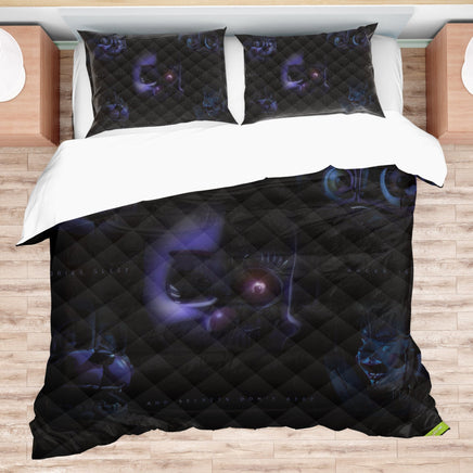 FNaF Bedding Set Nightmare Black Quilt Set Comfortable Soft Breathable - Lusy Store LLC