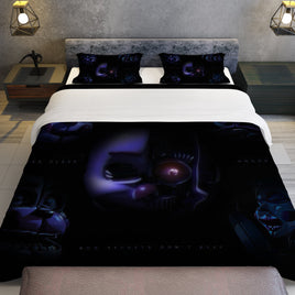 FNaF Bedding Set Nightmare Black Quilt Set Comfortable Soft Breathable - Lusy Store LLC