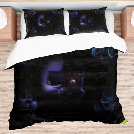 FNaF Bedding Set Nightmare Black Quilt Set Comfortable Soft Breathable - Lusy Store LLC