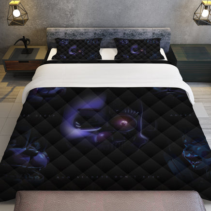 FNaF Bedding Set Nightmare Black Quilt Set Comfortable Soft Breathable - Lusy Store LLC