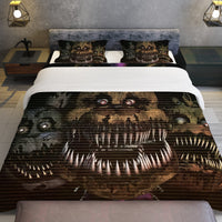 FNaF Bedding Set Nightmare Freddy Bonnie Chica Quilt Set 3D Horror Movie - Lusy Store LLC