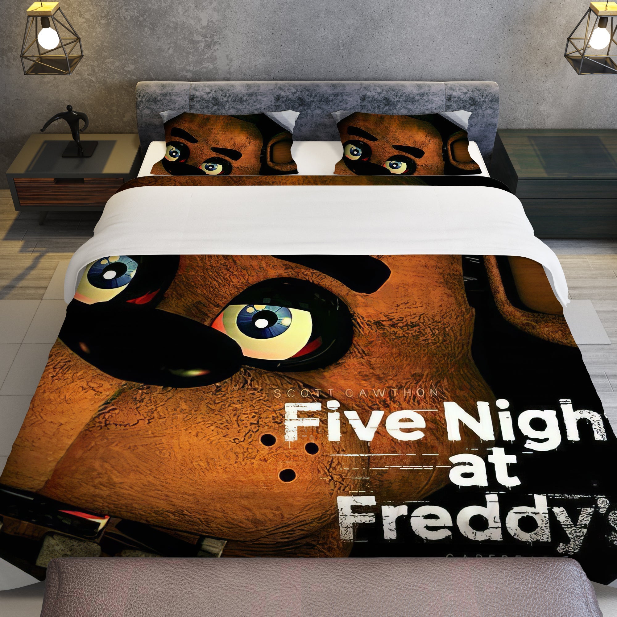 FNaF Bedding Set Quilt Set Cute Freddy Bed Set For Boys