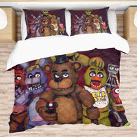 FNaF Bedding Set Quilt Set Cute Freddy Fazbear Chica Fox Bed Linen - Lusy Store LLC