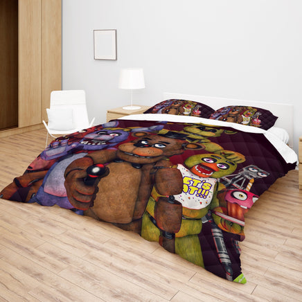 FNaF Bedding Set Quilt Set Cute Freddy Fazbear Chica Fox Bed Linen - Lusy Store LLC