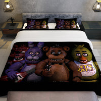 FNaF Bedding Set Quilt Set Freddy Fazbear Chica Foxy Glamrock Bed Linen - Lusy Store LLC