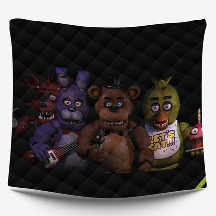 FNaF Bedding Set Quilt Set Freddy Fazbear Chica Foxy Glamrock Bed Linen - Lusy Store LLC