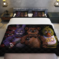 FNaF Bedding Set Quilt Set Freddy Fazbear Chica Foxy Glamrock Bed Linen - Lusy Store LLC