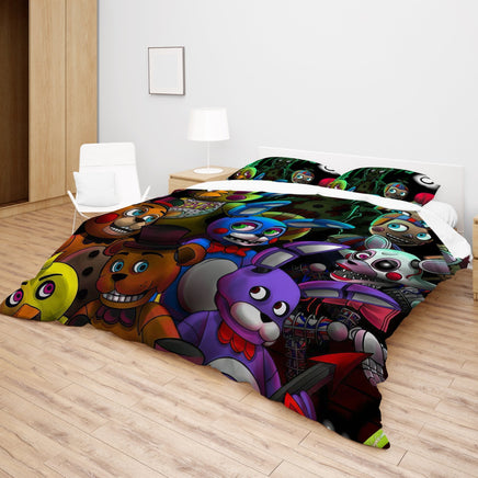 FNaF Bedding Set Quilt Set Freddy FNaF World Bed Set - Lusy Store LLC