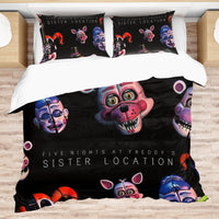 FNaF Bedding Set Quilt Set Freddy Funtime Foxy Sister Location Bed Set - Lusy Store LLC