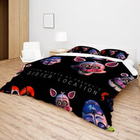 FNaF Bedding Set Quilt Set Freddy Funtime Foxy Sister Location Bed Set - Lusy Store LLC