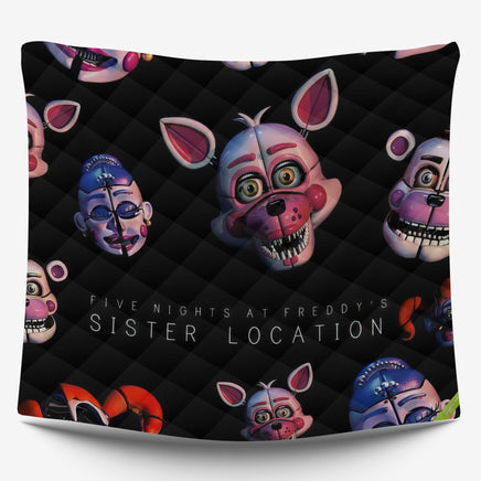 FNaF Bedding Set Quilt Set Freddy Funtime Foxy Sister Location Bed Set - Lusy Store LLC