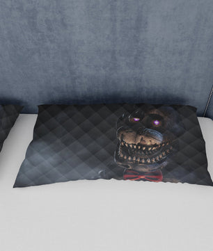 FNaF Bedding Set Quilt Set Nightmare Freddy Fazbear Bed Linen Black Bed Set - Lusy Store LLC