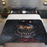 FNaF Bedding Set Quilt Set Nightmare Freddy Fazbear Bed Linen Black Bed Set - Lusy Store LLC