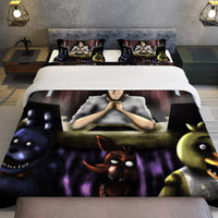 FNaF Bedding Set Quilt Set Nightmare Freddy Game Bed Set - Lusy Store LLC