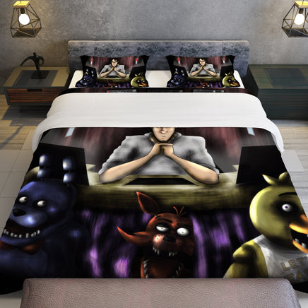 FNaF Bedding Set Quilt Set Nightmare Freddy Game Bed Set - Lusy Store LLC