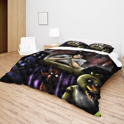 FNaF Bedding Set Quilt Set Nightmare Freddy Game Bed Set - Lusy Store LLC