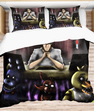 FNaF Bedding Set Quilt Set Nightmare Freddy Game Bed Set - Lusy Store LLC