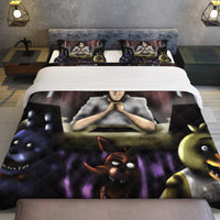 FNaF Bedding Set Quilt Set Nightmare Freddy Game Bed Set - Lusy Store LLC