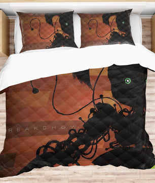 FNaF Bedding Set Quilt Set Sister Location Bed Linen Brown Bed Set - Lusy Store LLC