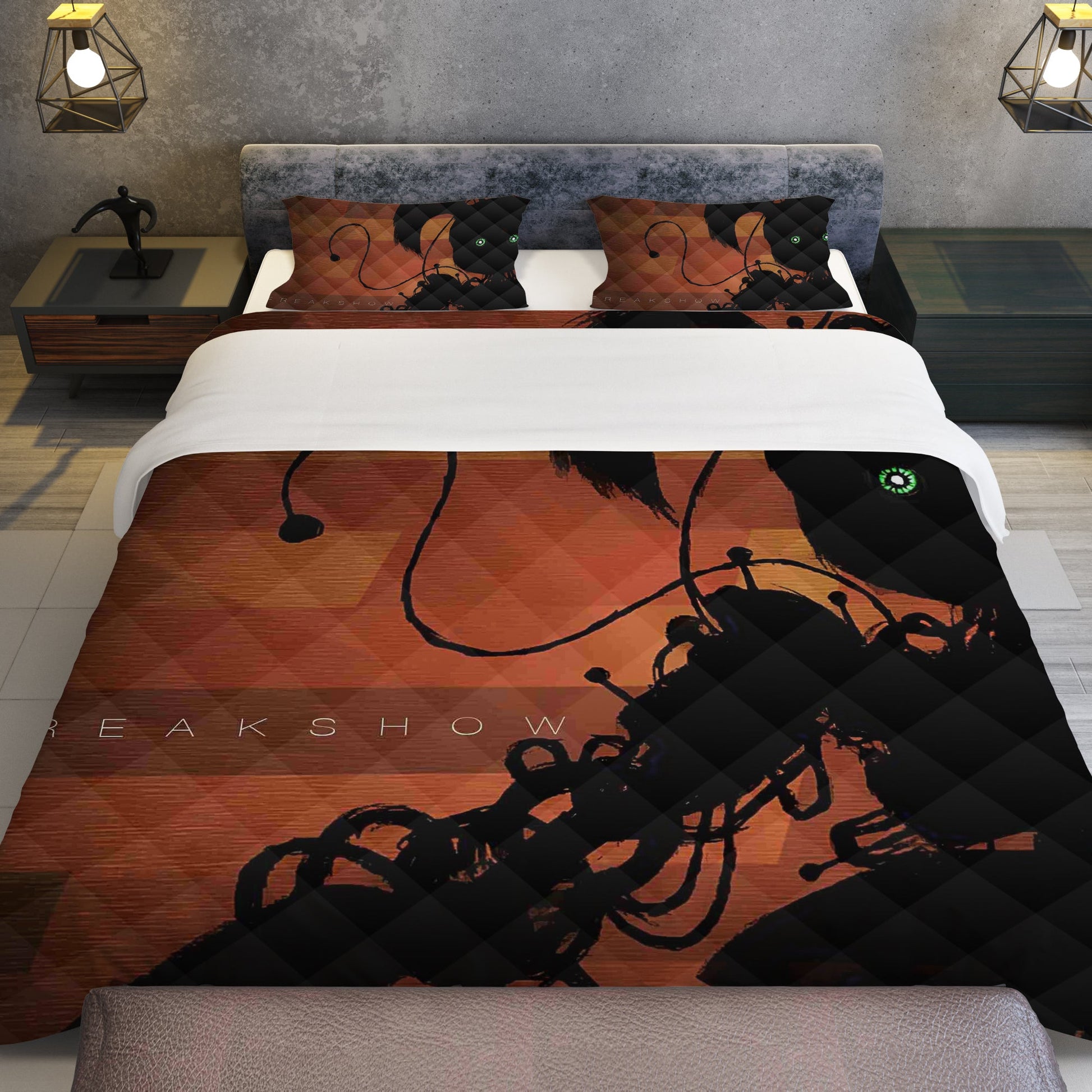 FNaF Bedding Set Quilt Set Sister Location Bed Linen Brown Bed Set - Lusy Store LLC