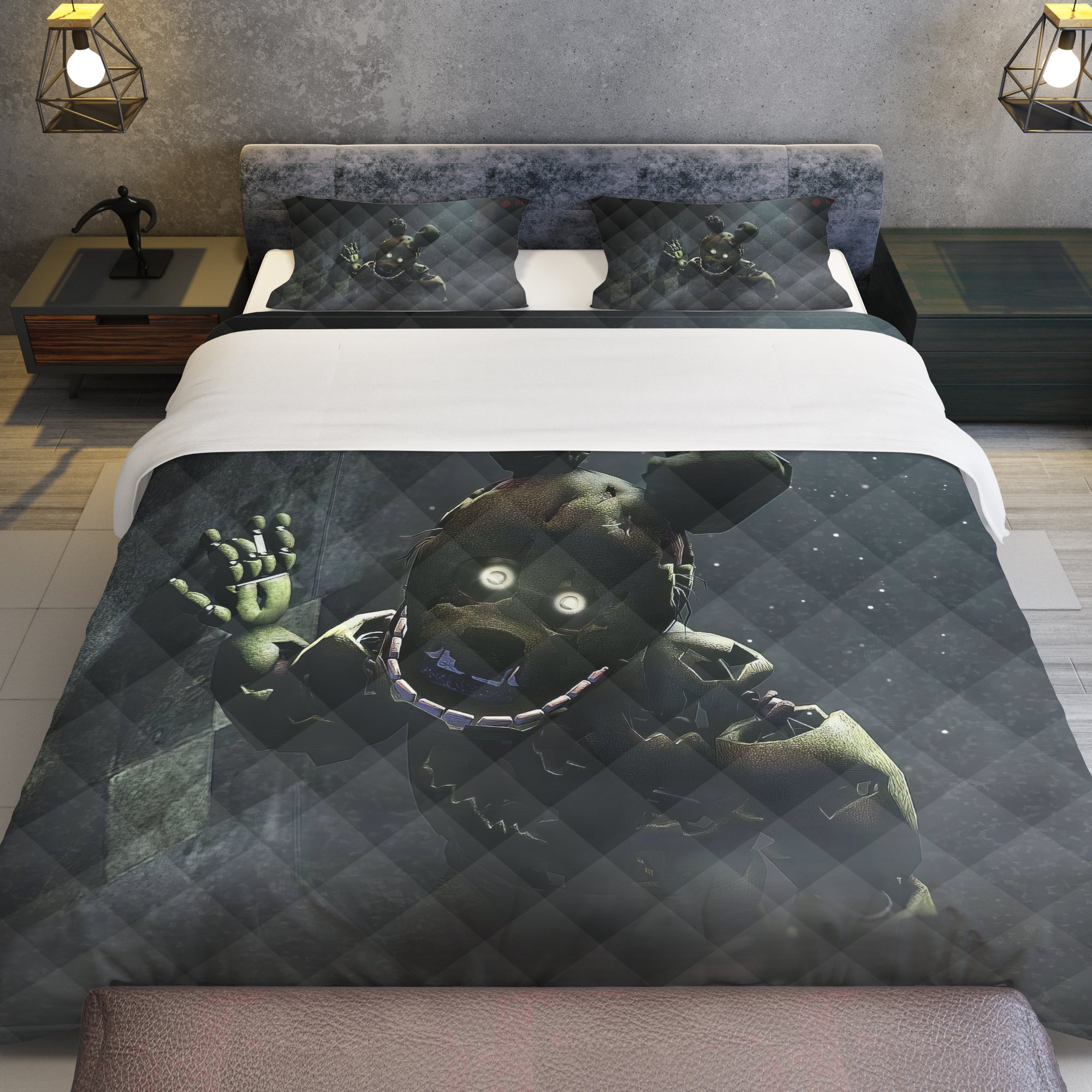 FNaF Bedding Set Springtrap Quilt Set 3D Comfortable Soft Breathable