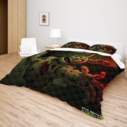 FNaF Bedding Set Springtrap Withered Bonnie Quilt Set Comfortable Soft Breathable - Lusy Store LLC