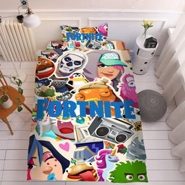 Fortnite Bed Set 3D Digital Printing Quilt Cover Single For Kids - Lusy Store