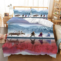 Frozen Bed Set Anna Elsa Queen King Size Children Girl Bedding Sets Purple 3