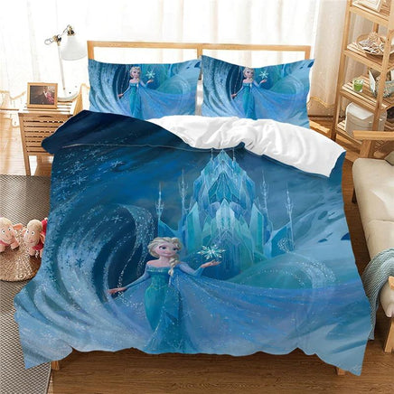 Frozen Bed Set Anna Elsa Queen King Size Children Girl Bedding Sets Blue 1