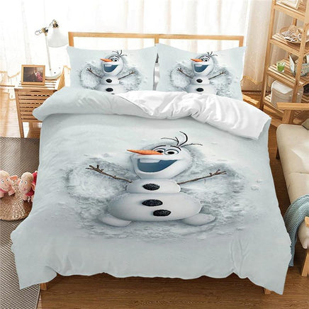 Frozen Bed Set Anna Elsa Queen King Size Children Girl Bedding Sets White