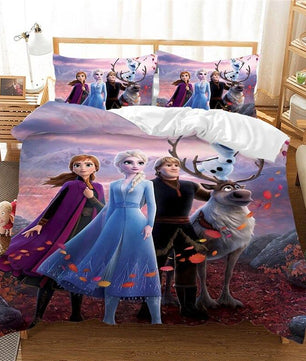 Frozen Bed Set Elsa Anna Bed Linen Children Luxury Girls Bedding Sets - Lusy Store