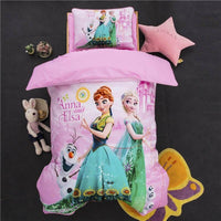 Frozen Bed Set Elsa Pink Bedding Sets Bed Linens Baby Girl 47"X59" Cotton 3D Comforter Pink Green 2