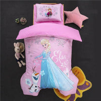 Frozen Bed Set Elsa Pink Bedding Sets Bed Linens Baby Girl 47"X59" Cotton 3D Comforter Pink Sky blue 2