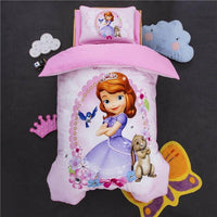 Frozen Bed Set Elsa Pink Bedding Sets Bed Linens Baby Girl 47"X59" Cotton 3D Comforter Pink Purple 2