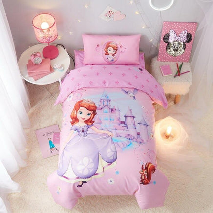 Frozen Bed Set Elsa Pink Bedding Sets Bed Linens Baby Girl 47"X59" Cotton 3D Comforter Pink Purple 1