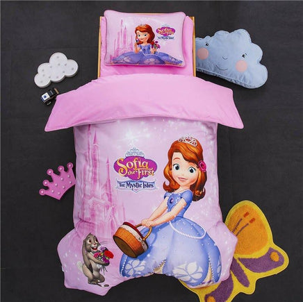 Frozen Bed Set Elsa Pink Bedding Sets Bed Linens Baby Girl 47"X59" Cotton 3D Comforter Pink Blue