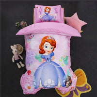 Frozen Bed Set Elsa Pink Bedding Sets Bed Linens Baby Girl 47"X59" Cotton 3D Comforter Pink Purple 3