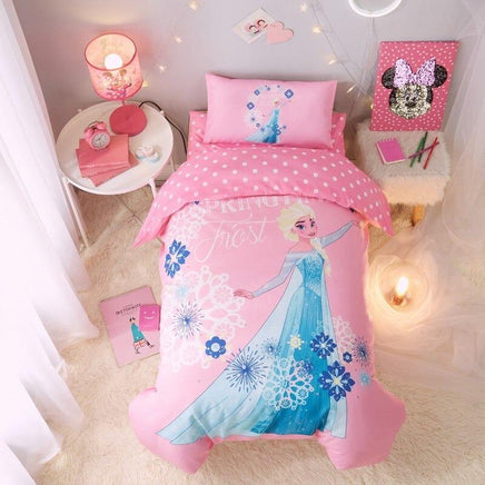 Frozen Bed Set Elsa Pink Bedding Sets Bed Linens Baby Girl 47"X59" Cotton 3D Comforter Pink Sky blue 1