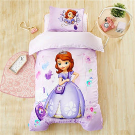 Frozen Bed Set Elsa Princess Blue Bedding Sets Crib Size For Kids 47"X59" Cotton Bed Linen Pink 1