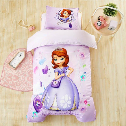 Frozen Bed Set Elsa Princess Blue Bedding Sets Crib Size For Kids 47"X59" Cotton Bed Linen Pink 1