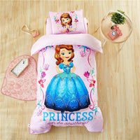 Frozen Bed Set Elsa Princess Blue Bedding Sets Crib Size For Kids 47"X59" Cotton Bed Linen Pink 3