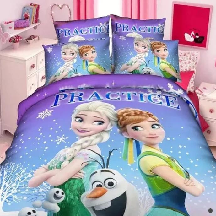 Frozen Elsa Bedding Sets Duvet Cover Disney Princess 3D Kids Bedding Sets Single Twin Bedding - Lusy Store