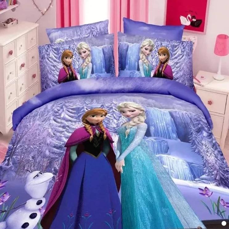 Frozen Elsa Bedding Sets Duvet Cover Disney Princess 3D Kids Bedding Sets Single Twin Bedding - Lusy Store