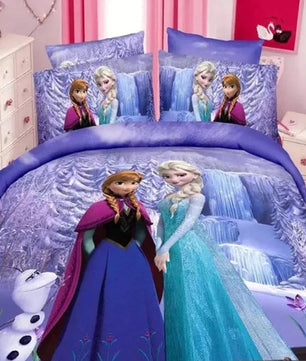 Frozen Elsa Bedding Sets Duvet Cover Disney Princess 3D Kids Bedding Sets Single Twin Bedding - Lusy Store