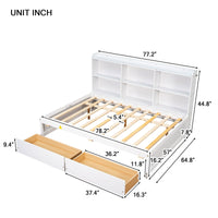 Full Bed with Side Bookcase Drawers F389 - Lusy Store