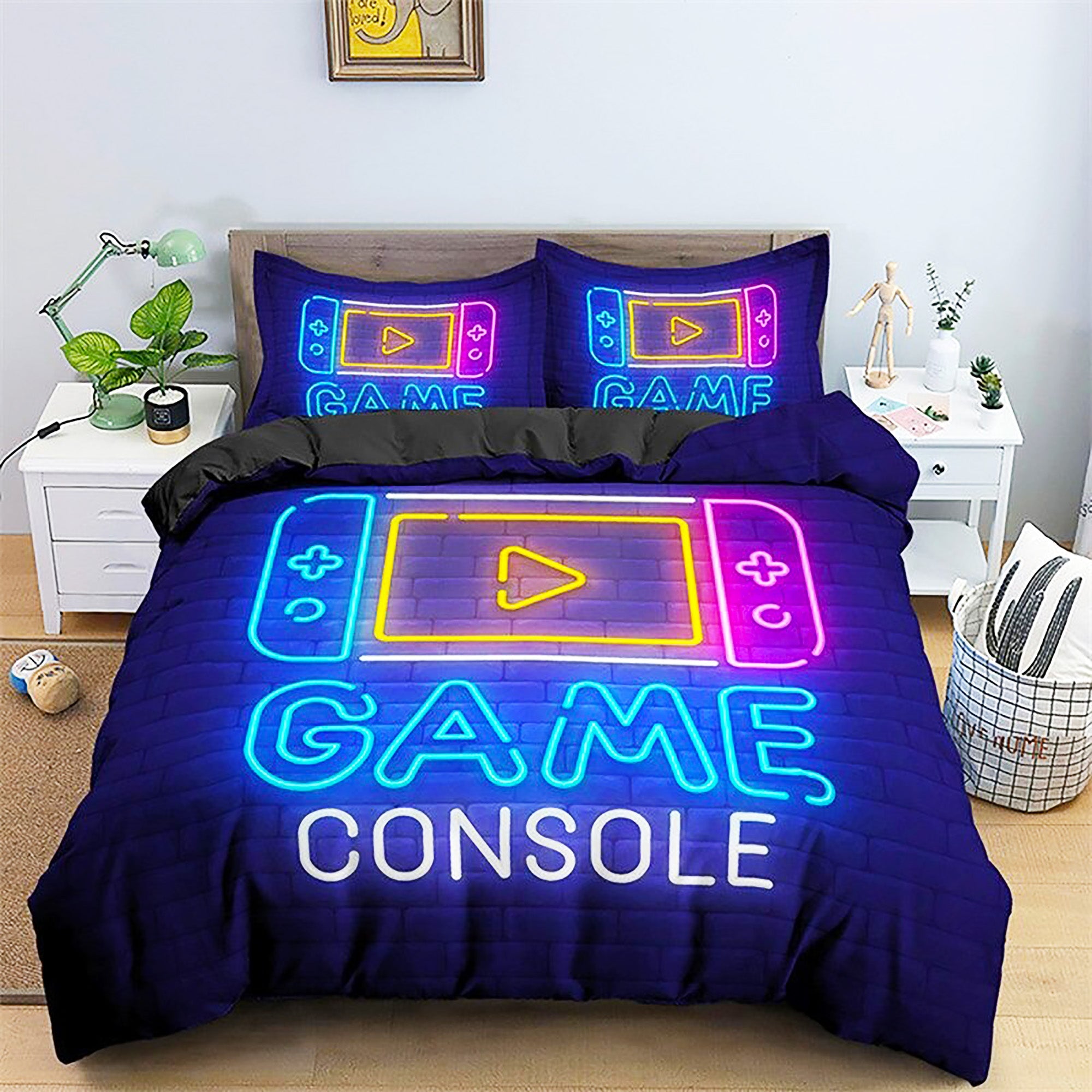 Teen Gamepad Duvet Cover Modern Gamer Comforter Cover for Kids Boys  Children Video Game Bedding Set Player Gaming Joystick Cover 