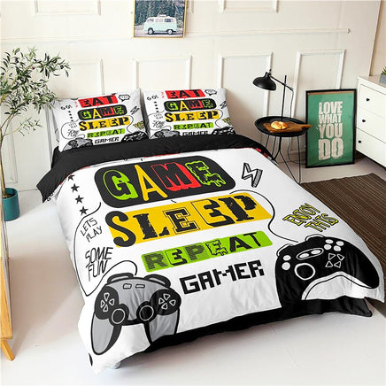 Gamer Bedding Set Boys Gamepad Duvet Cover Game Room Decor D544 - Lusy Store