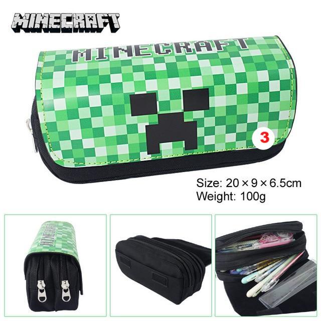 Games Roblox Minecraft Creeper Plaid Children Teenager Student Pencil Case Box Pen Bag - Lusy Store